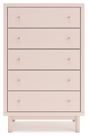 Wistenpine Full Upholstered Panel Bed with Mirrored Dresser and Chest