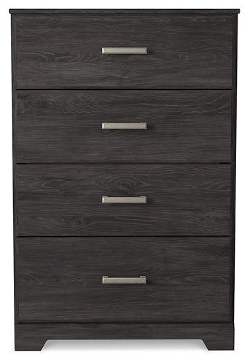 Belachime Queen Panel Bed with Mirrored Dresser, Chest and 2 Nightstands