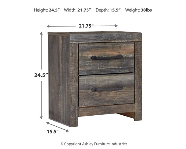 Drystan Full Panel Bed with 2 Storage Drawers with Mirrored Dresser, Chest and Nightstand