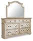 Realyn King Sleigh Bed with Mirrored Dresser and Chest