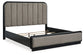 Rowanbeck King Upholstered Panel Bed with Mirrored Dresser and Nightstand
