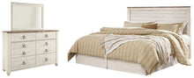 Load image into Gallery viewer, Willowton Queen/Full Panel Headboard with Mirrored Dresser
