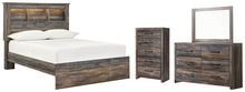 Load image into Gallery viewer, Drystan Full Bookcase Bed with Mirrored Dresser and Chest
