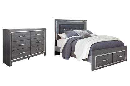 Lodanna  Panel Bed With 2 Storage Drawers With Dresser