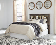 Load image into Gallery viewer, Drystan Queen/Full Bookcase Headboard with Mirrored Dresser, Chest and Nightstand
