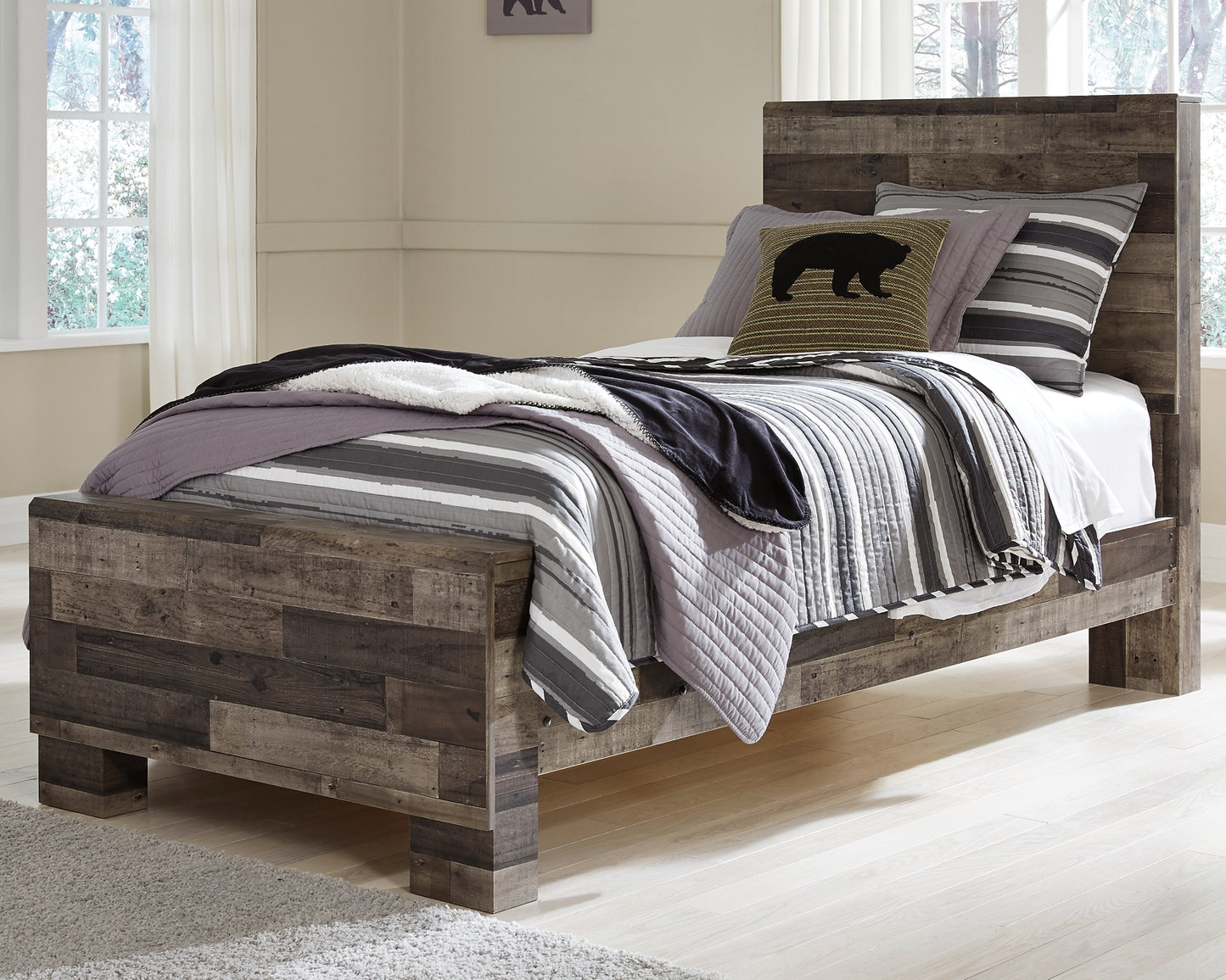 Derekson Twin Panel Bed with Dresser