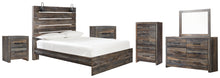 Load image into Gallery viewer, Drystan Queen Panel Bed with Mirrored Dresser, Chest and 2 Nightstands
