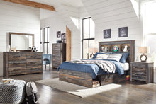 Load image into Gallery viewer, Drystan Full Bookcase Bed with 2 Storage Drawers with Mirrored Dresser
