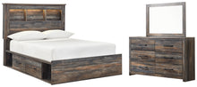 Load image into Gallery viewer, Drystan Full Bookcase Bed with 2 Storage Drawers with Mirrored Dresser
