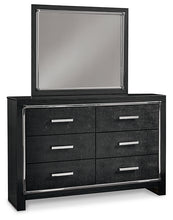 Load image into Gallery viewer, Kaydell Queen Upholstered Panel Bed with Mirrored Dresser
