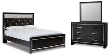 Load image into Gallery viewer, Kaydell Queen Upholstered Panel Bed with Mirrored Dresser
