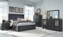 Load image into Gallery viewer, Foyland California King Panel Storage Bed with Mirrored Dresser, Chest and 2 Nightstands
