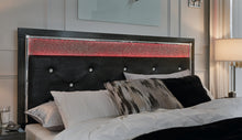 Load image into Gallery viewer, Kaydell King Upholstered Panel Headboard with Mirrored Dresser and 2 Nightstands
