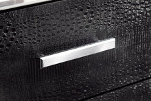 Load image into Gallery viewer, Kaydell King Upholstered Panel Headboard with Mirrored Dresser and 2 Nightstands
