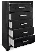 Load image into Gallery viewer, Kaydell King Upholstered Panel Headboard with Mirrored Dresser, Chest and Nightstand
