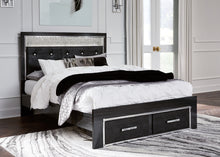 Load image into Gallery viewer, Kaydell Queen Upholstered Panel Storage Platform Bed with Mirrored Dresser, Chest and Nightstand
