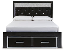 Load image into Gallery viewer, Kaydell Queen Upholstered Panel Storage Platform Bed with Mirrored Dresser
