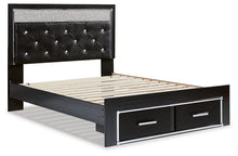 Load image into Gallery viewer, Kaydell Queen Upholstered Panel Storage Platform Bed with Mirrored Dresser
