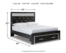 Load image into Gallery viewer, Kaydell Queen Upholstered Panel Storage Platform Bed with Mirrored Dresser
