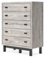 Vessalli King Panel Bed with Mirrored Dresser, Chest and 2 Nightstands