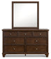 Danabrin King Panel Bed with Mirrored Dresser, Chest and 2 Nightstands