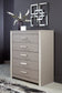 Surancha Queen/Full Panel Headboard with Mirrored Dresser, Chest and 2 Nightstands